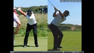 Jon Rahm golf swing  Long Iron faceon amp downtheline July 2017 [upl. by Fonseca]