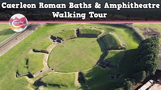 CAERLEON ROMAN BATHS amp AMPHITHEATRE WALES  Walking Tour  Pinned on Places [upl. by Anaimad763]