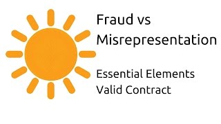 Fraud vs Misrepresentation  Other Essential Elements of a Valid Contract  CA CPT  CS amp CMA [upl. by Sandro]